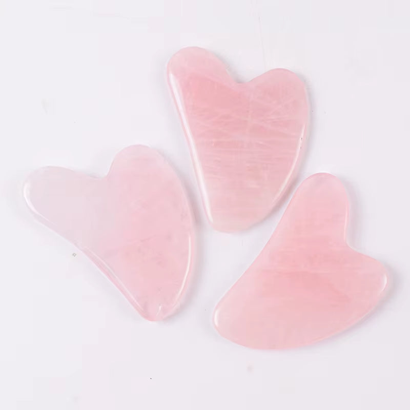 Face Care Massage Roller Natural Rose Quartz Gua Sha Tool Health Skin Acupuncture Massager Neck Slimming anti Wrinkle Cellulite